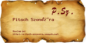 Pitsch Szonóra névjegykártya